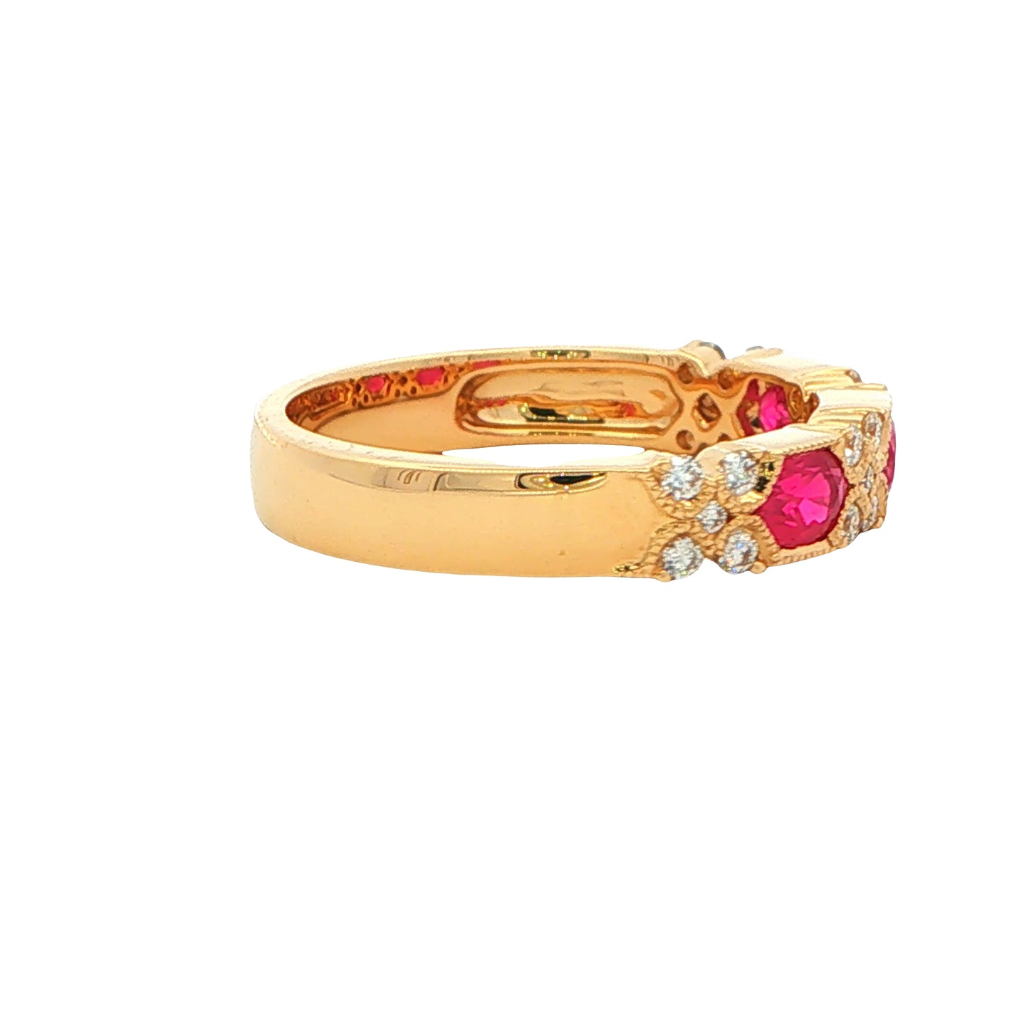 Ruby and Diamond Vintage Style Eternity Ring