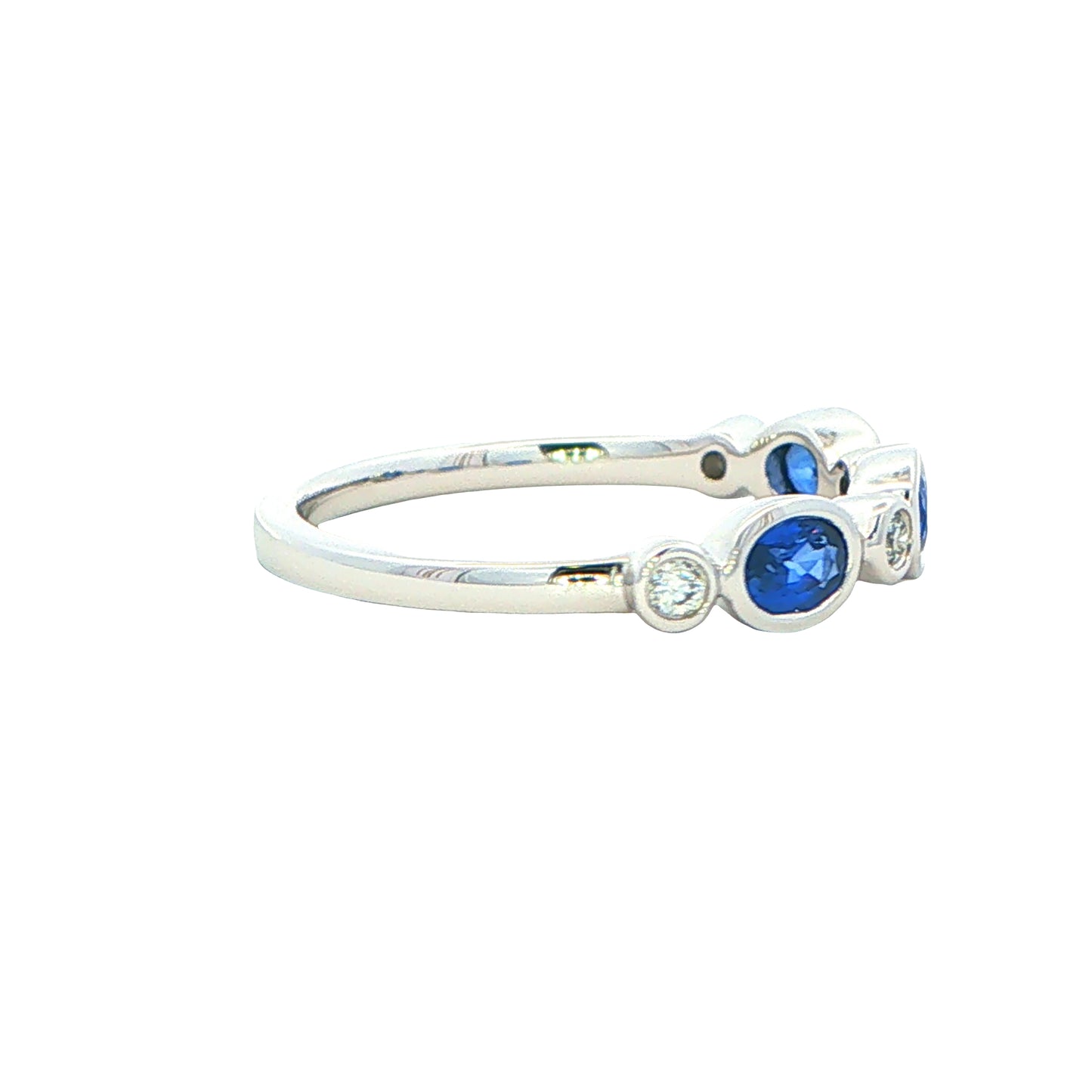 Sapphire and Diamond 7 Stone Dress Ring