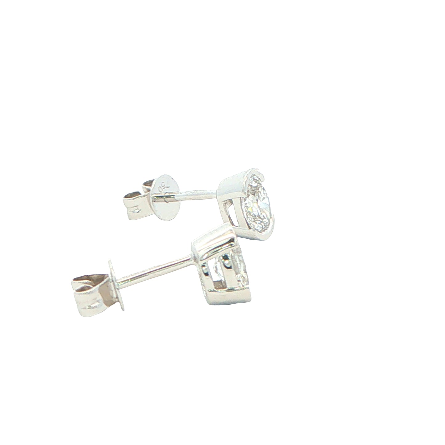 Oval Shaped Diamond Half Rub Over Set Solitaire earrings - 0.82cts Gardiner Brothers