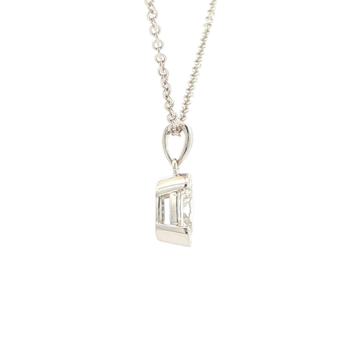 Oval Shaped Diamond Half Rub Over Set Solitaire Pendant - 0.70cts Gardiner Brothers