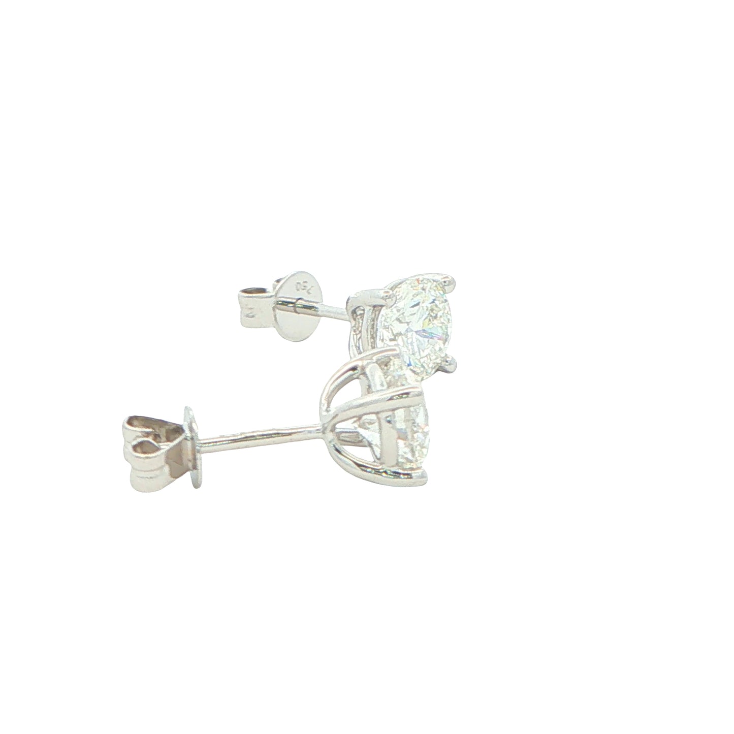 Round brilliant cut diamond solitaire earrings - 2.01cts Gardiner Brothers