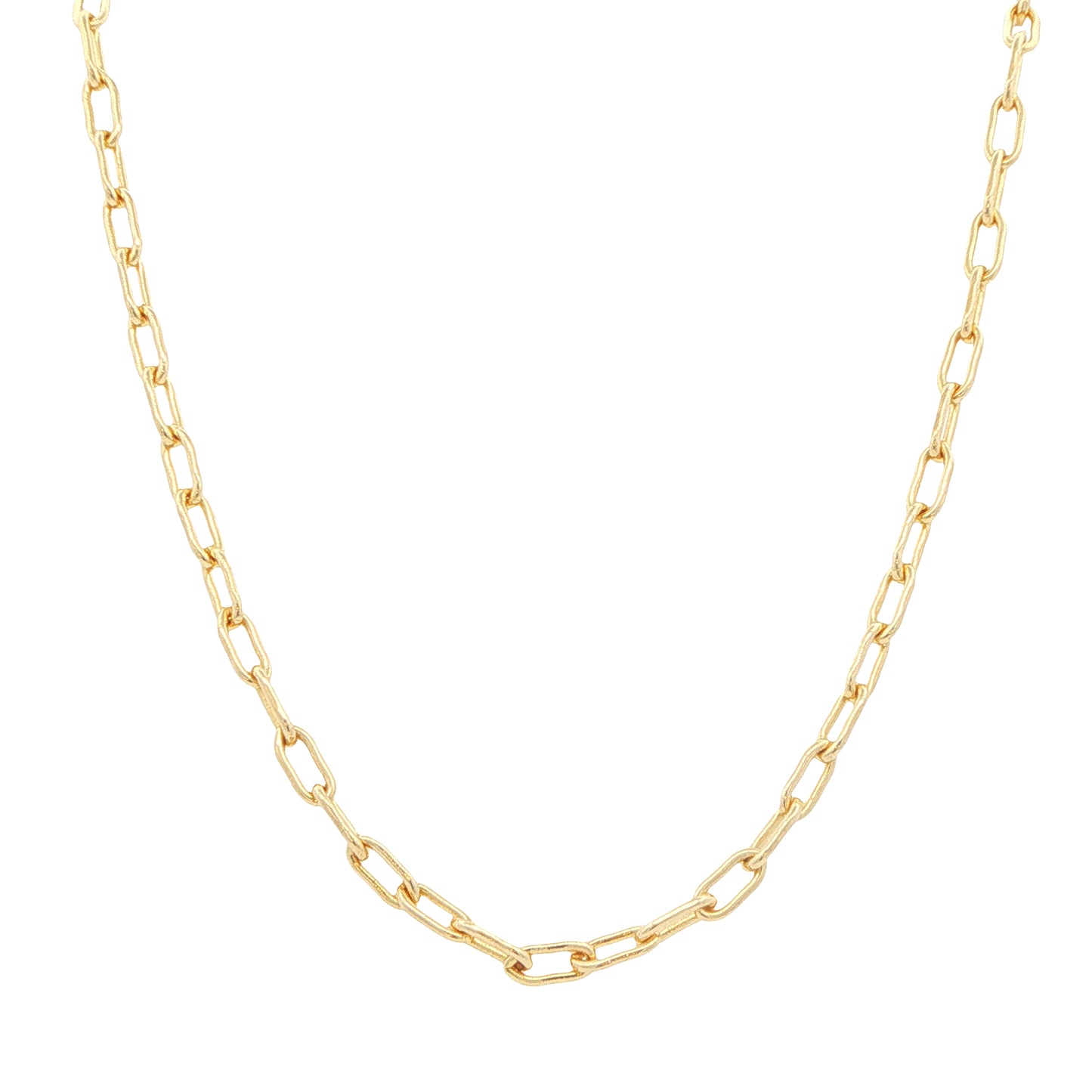 Yellow Gold Solid Paper Chain Style Necklet