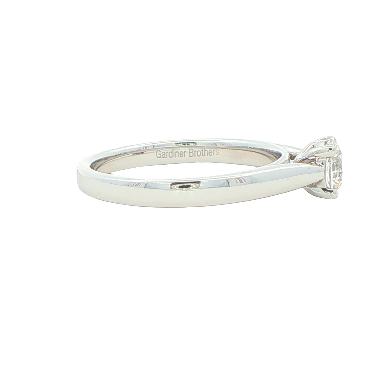 Platinum Round Brilliant cut diamond solitaire ring - 0.50cts