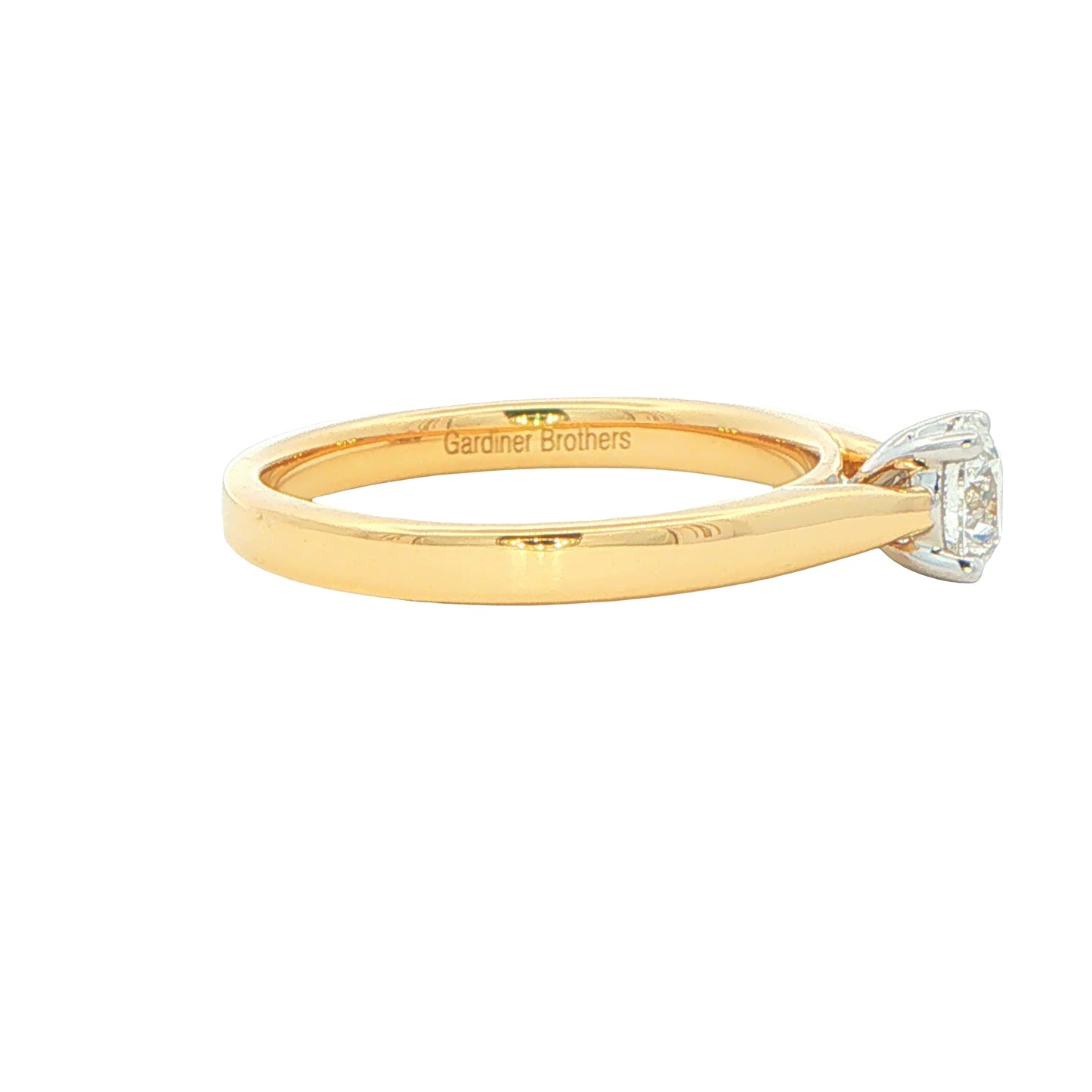Yellow Gold Round Brilliant Cut Diamond Solitaire Ring - 0.50cts