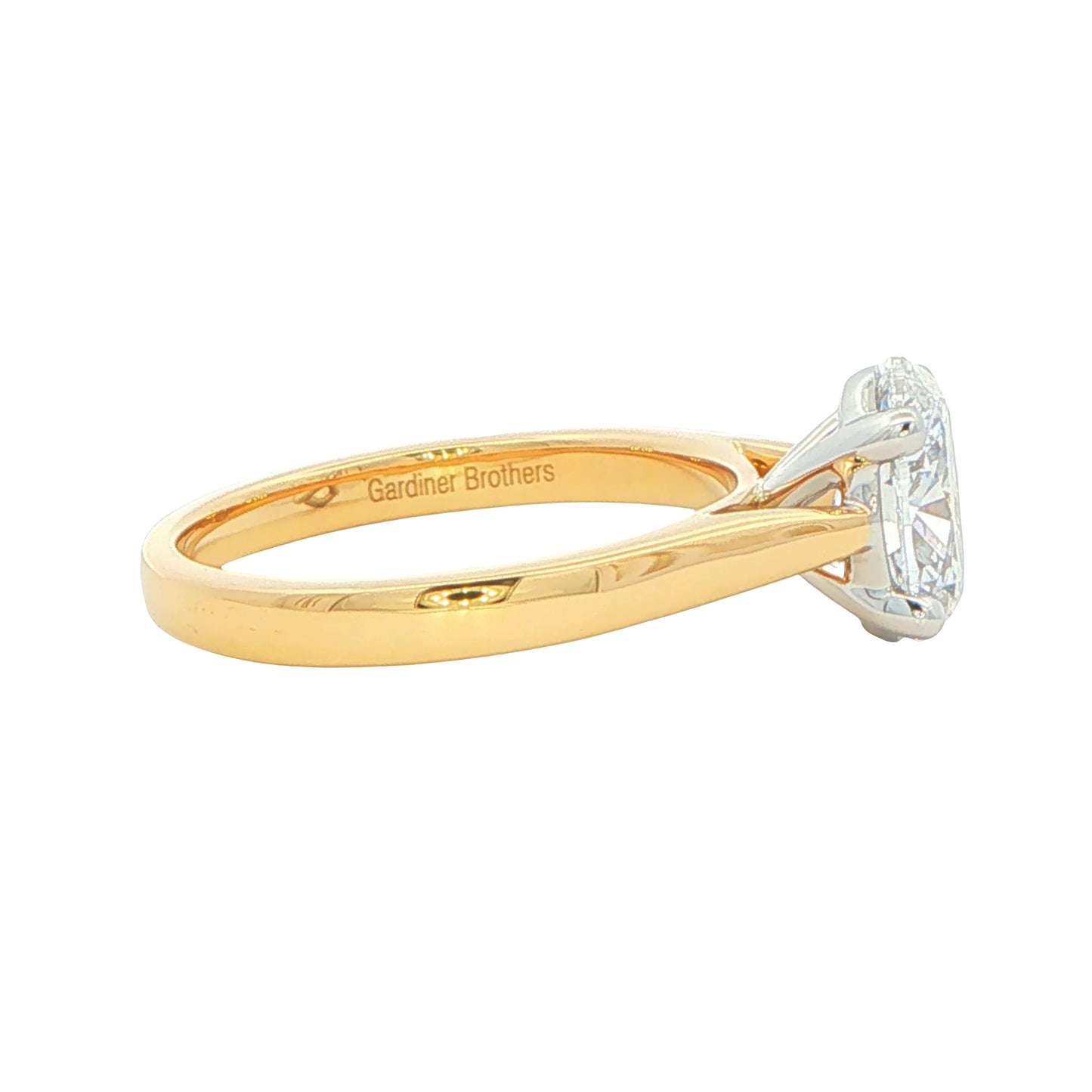 Yellow Gold Oval Shaped Diamond Solitaire Ring - 1.50cts