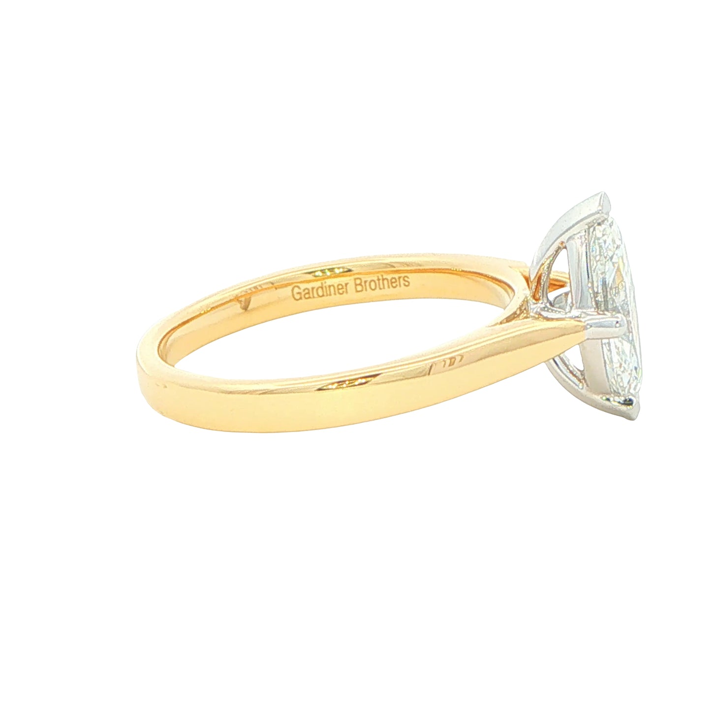 Yellow Gold Marquise Shaped Diamond Solitaire Ring - 1.01cts