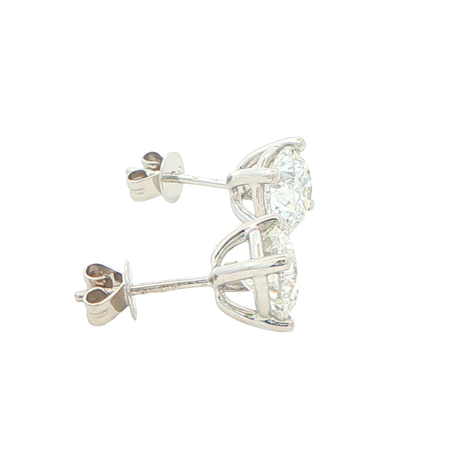 Round Brilliant Cut Diamond Solitaire Earrings - 3.00cts Gardiner Brothers