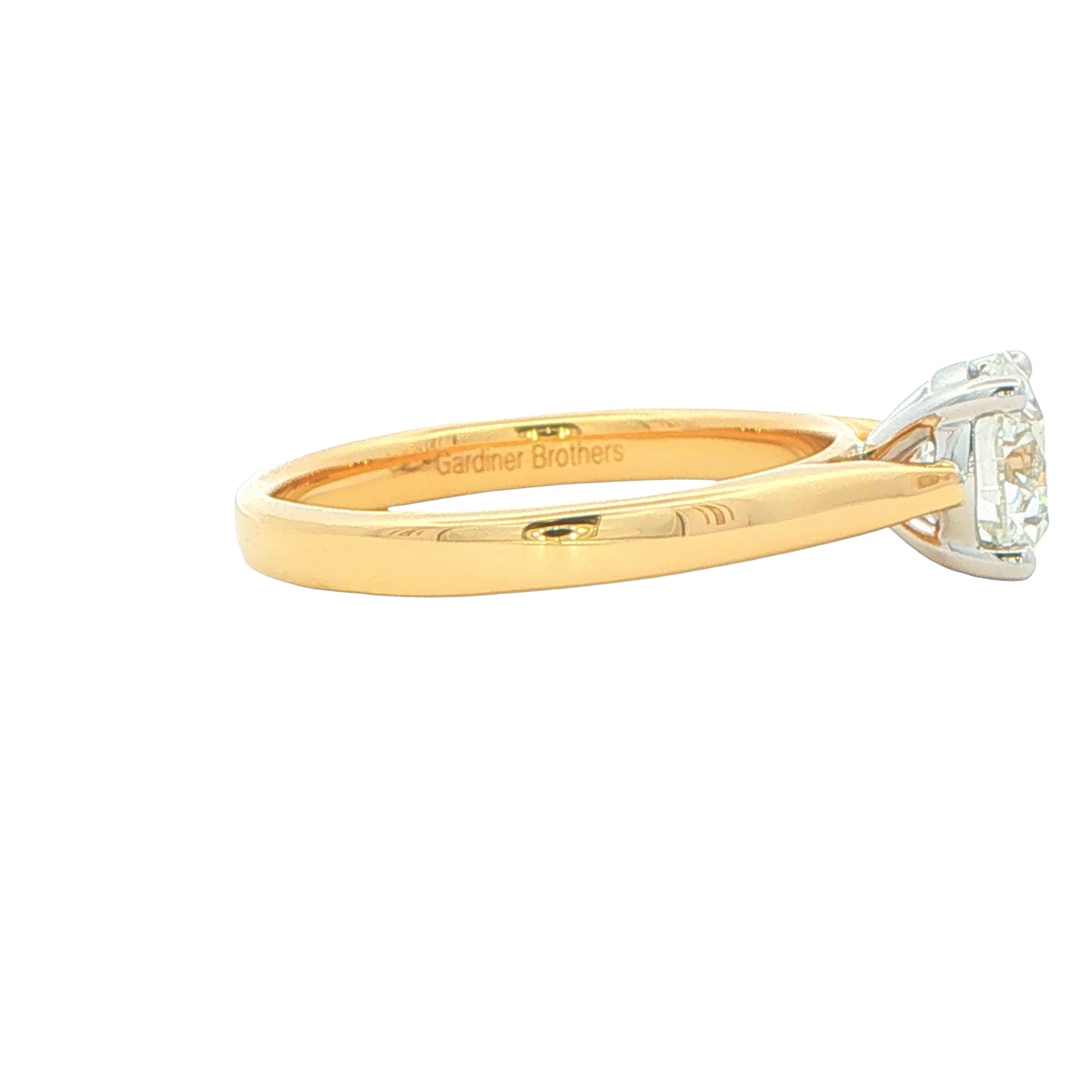 Yellow Gold Round Brilliant Cut Diamond Solitaire Ring - 1.20cts Gardiner Brothers