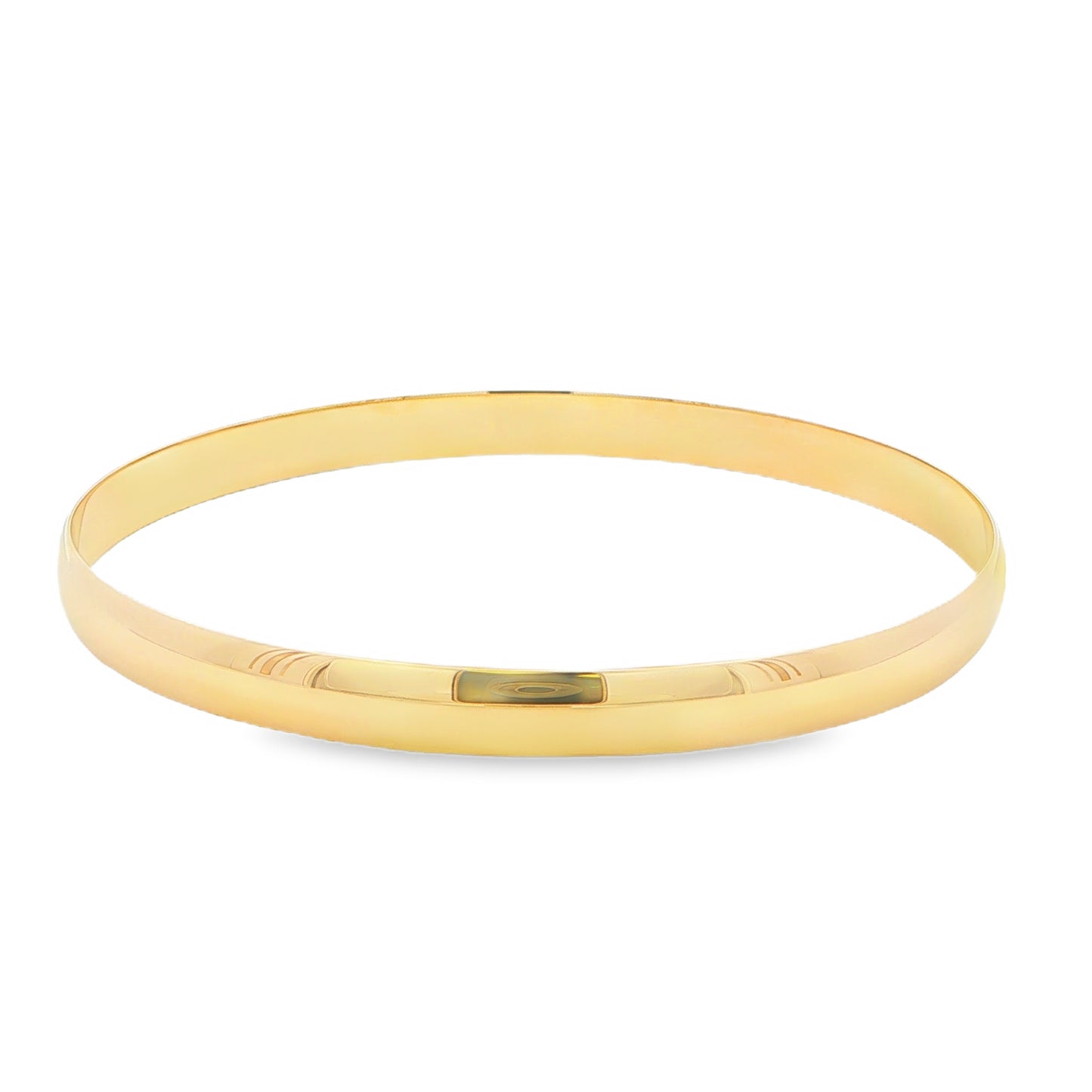 Yellow Gold 6mm Solid Closed 'D-Shape' Bangle
