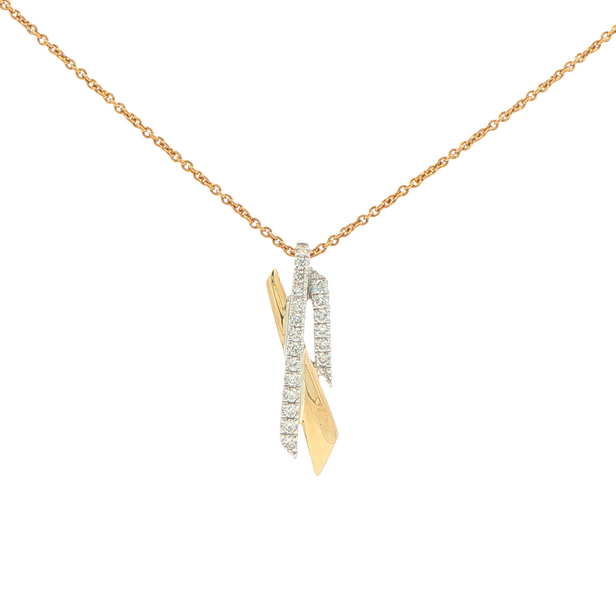 Yellow Gold Diamond Cross Over Style Pendant Gardiner Brothers