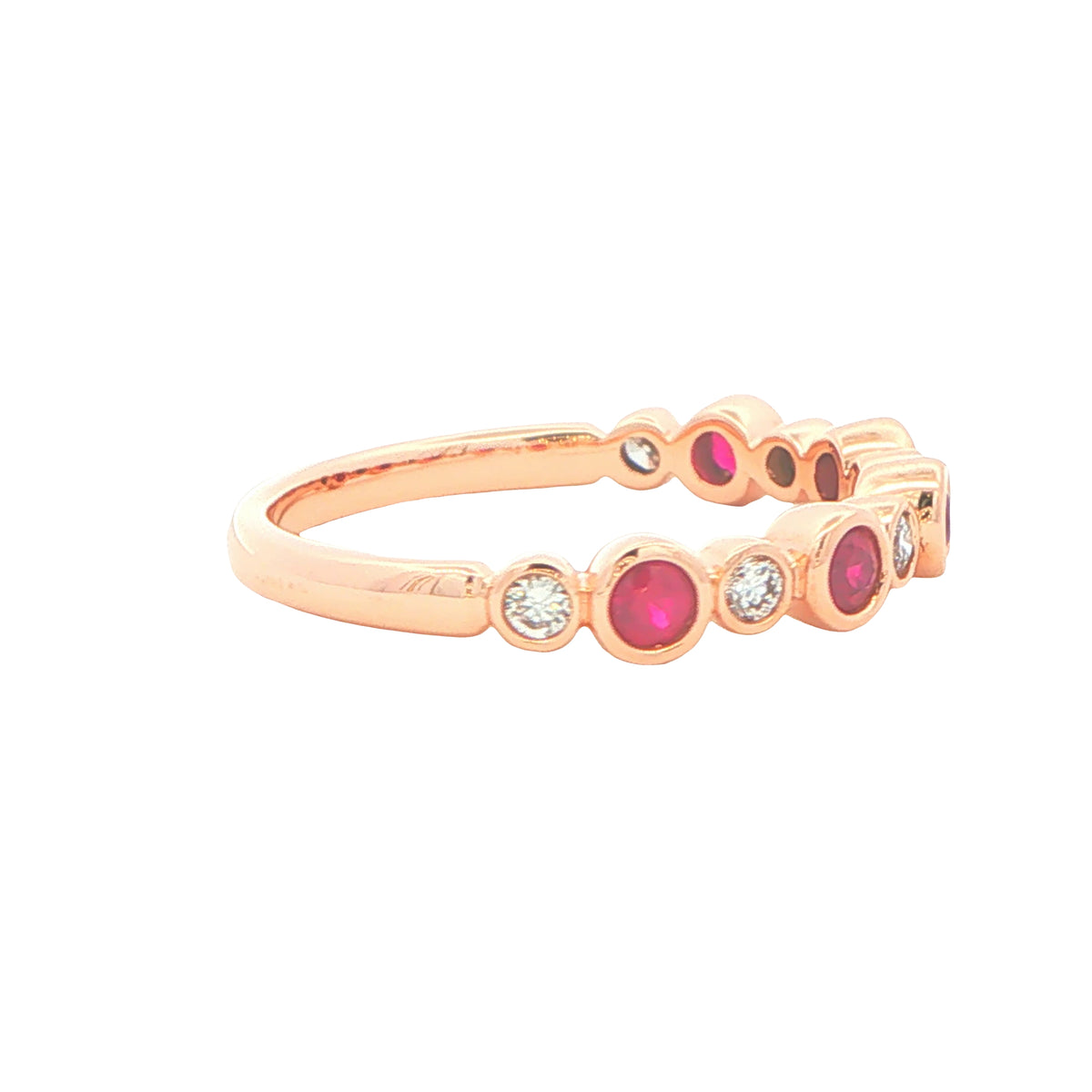 Ruby and Round Brilliant Cut Diamond Dress Ring Gardiner Brothers