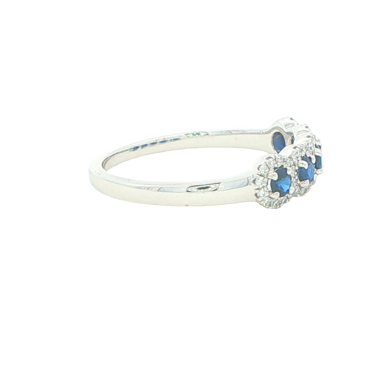 Sapphire and Round Brilliant Cut Diamond Halo Dress Ring Gardiner Brothers