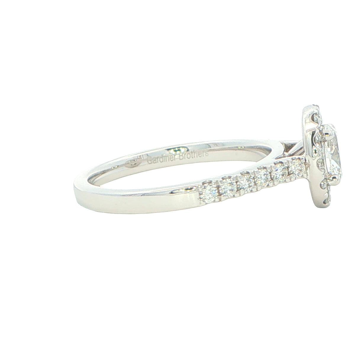 Platinum Oval Shaped Diamond Halo Style Ring - 0.84cts Gardiner Brothers