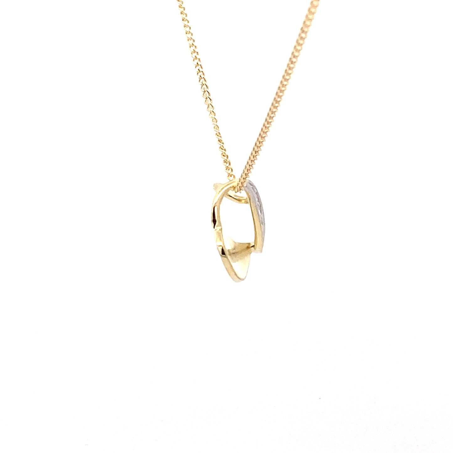 Yellow and White Gold Open Diamond Heart Shaped Pendant Gardiner Brothers