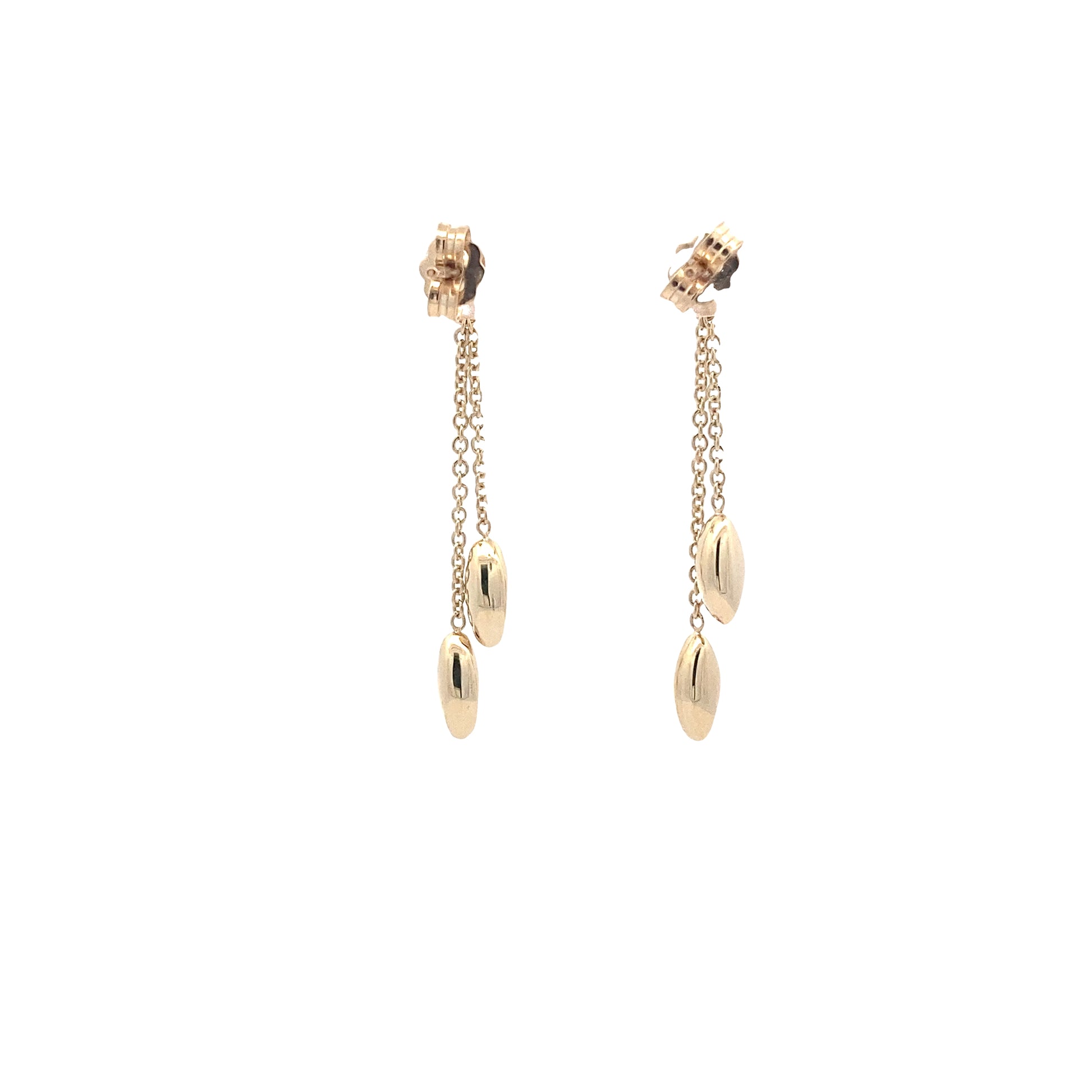 Yellow Gold Marquise Shaped Bead Drop Earrings  Gardiner Brothers   