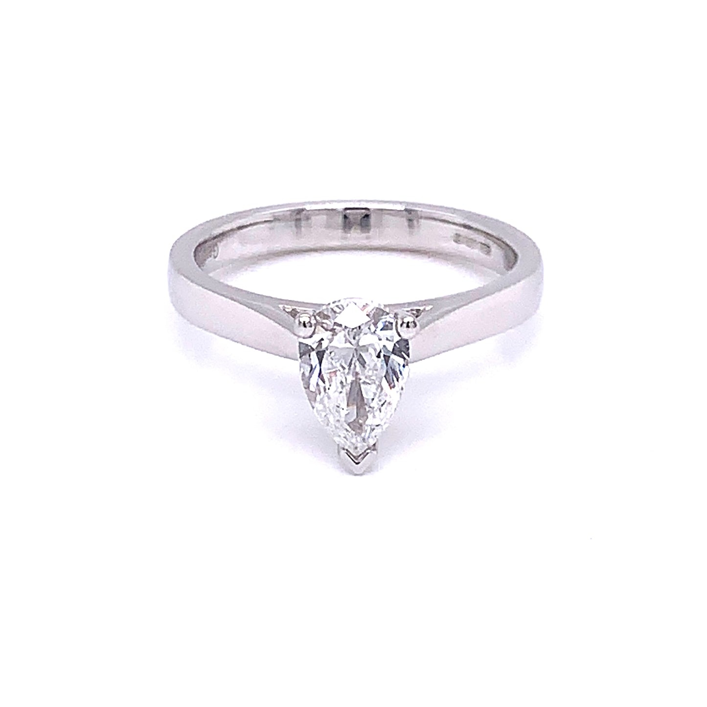 Pear Shaped Diamond Solitaire Ring - 0.90cts gardiner-brothers