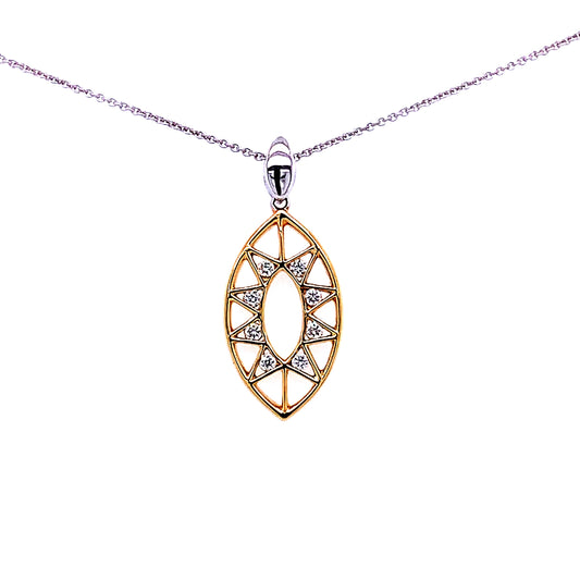 Yellow and White Gold Fancy Diamond Pendant  Gardiner Brothers   