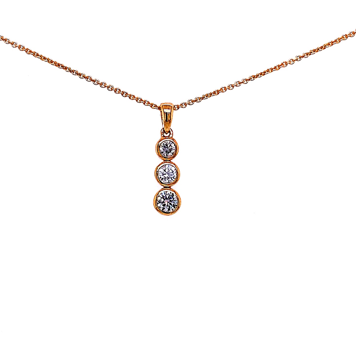 Yellow Gold 3 Diamond Drop Style Pendant Gardiner Brothers