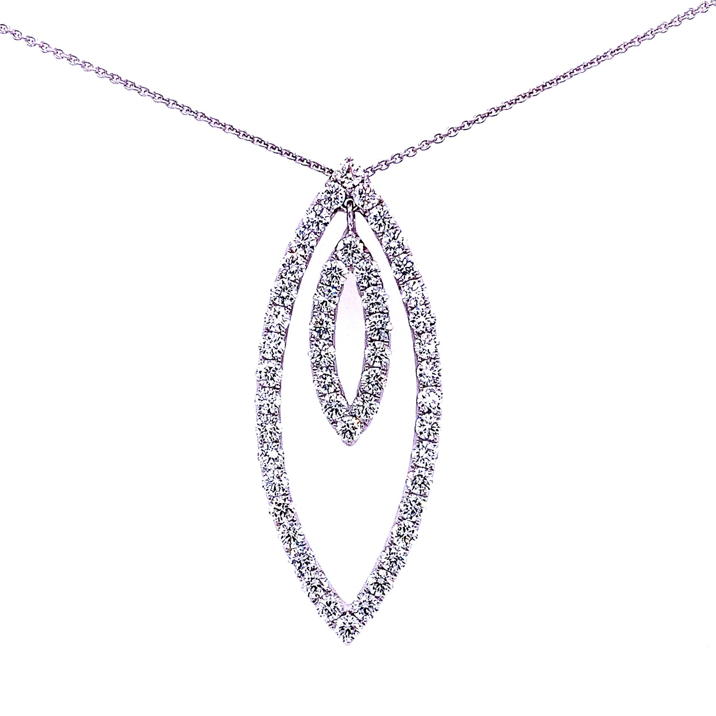 White Gold Double Marquise Shape Diamond Pendant Gardiner Brothers
