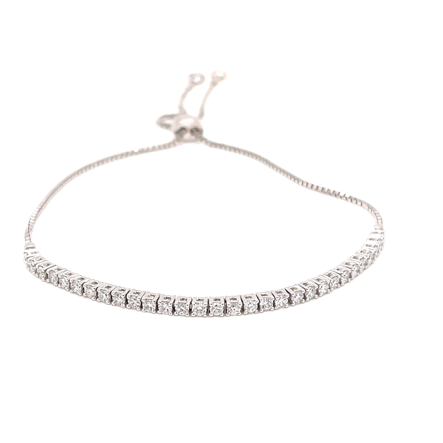 White Gold Diamond Adjustable Tennis Bracelet - 1.00cts Gardiner Brothers