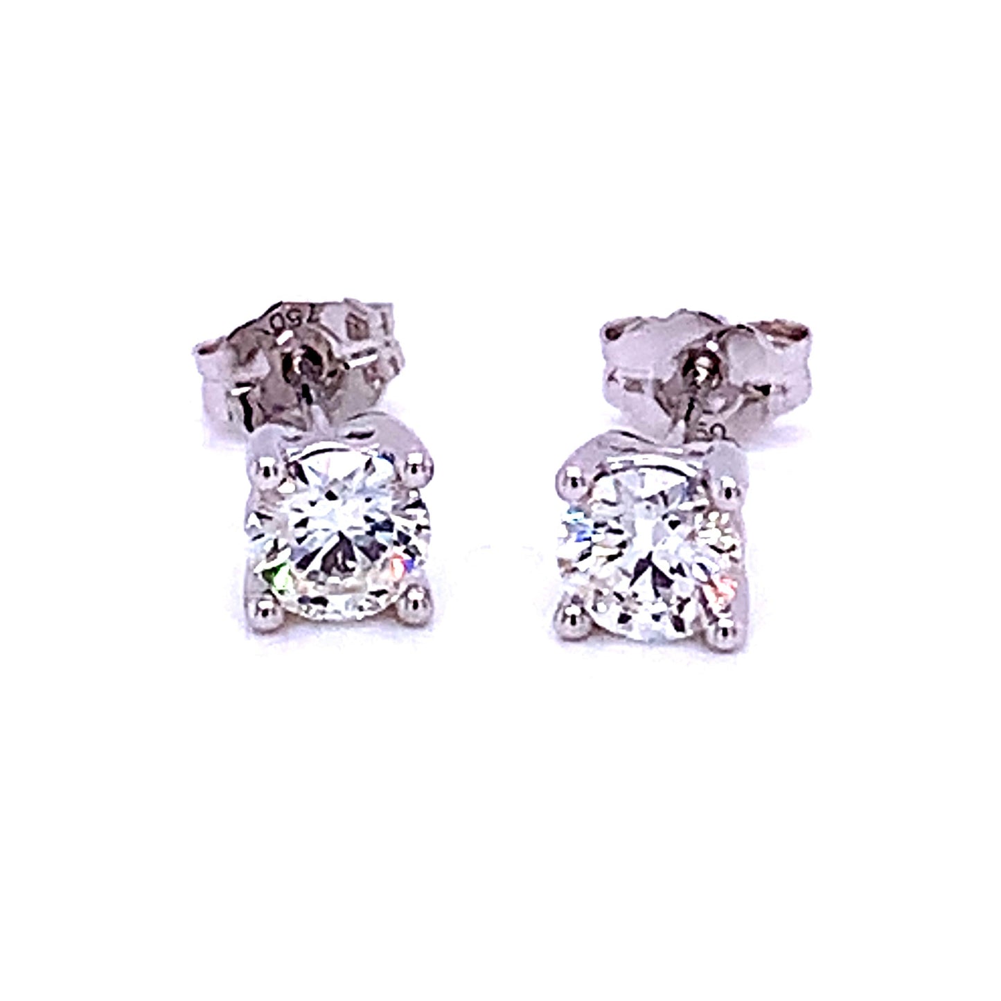 Round Brilliant Cut Diamond Solitaire Earrings - 1.80cts Gardiner Brothers