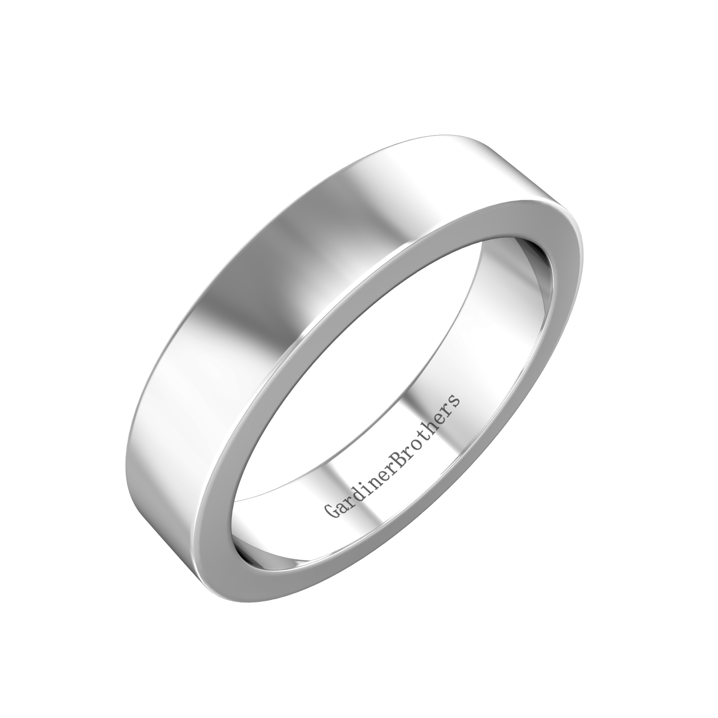 Plain Wedding Ring With A Flat Profile Inside and Out  Gardiner Brothers   