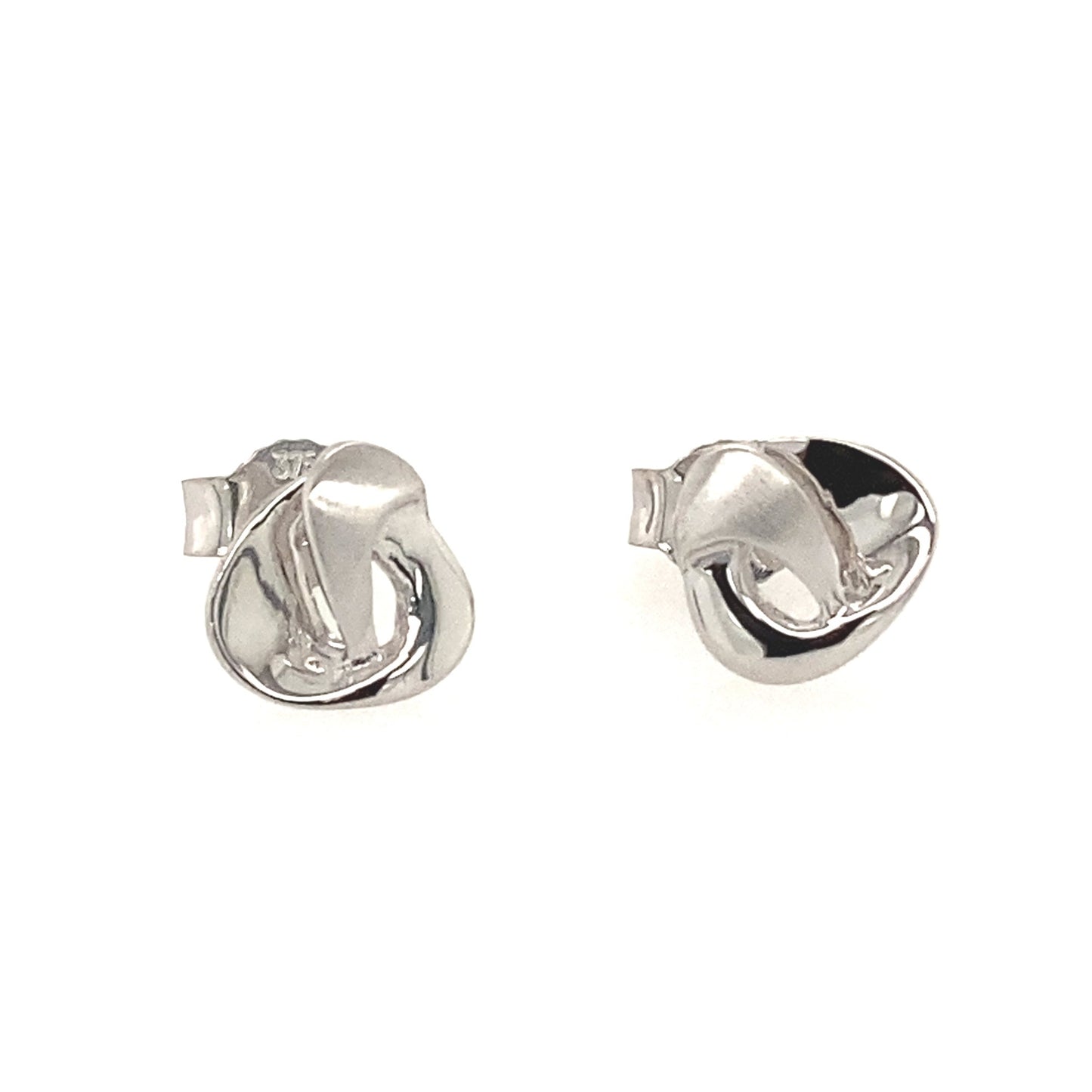 White Gold Knot Stud Earrings Gardiner Brothers