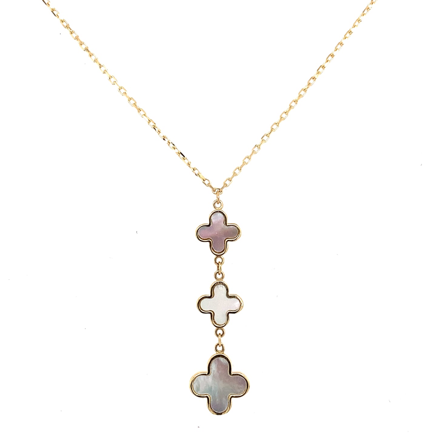 Yellow Gold Mother of Pearl Flower Pendant Gardiner Brothers