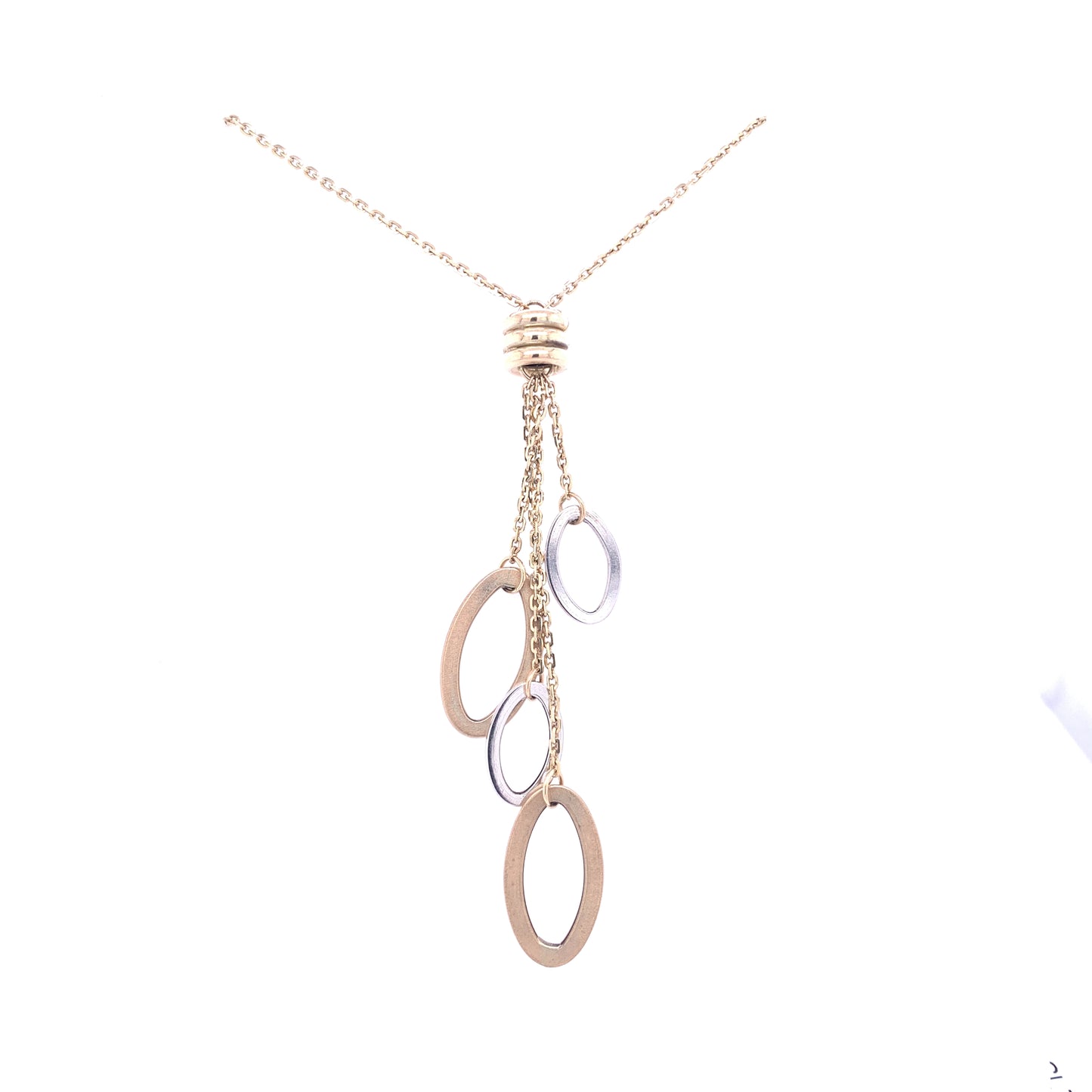 Gold Necklace With Drop 2 Tone Links Gardiner Brothers