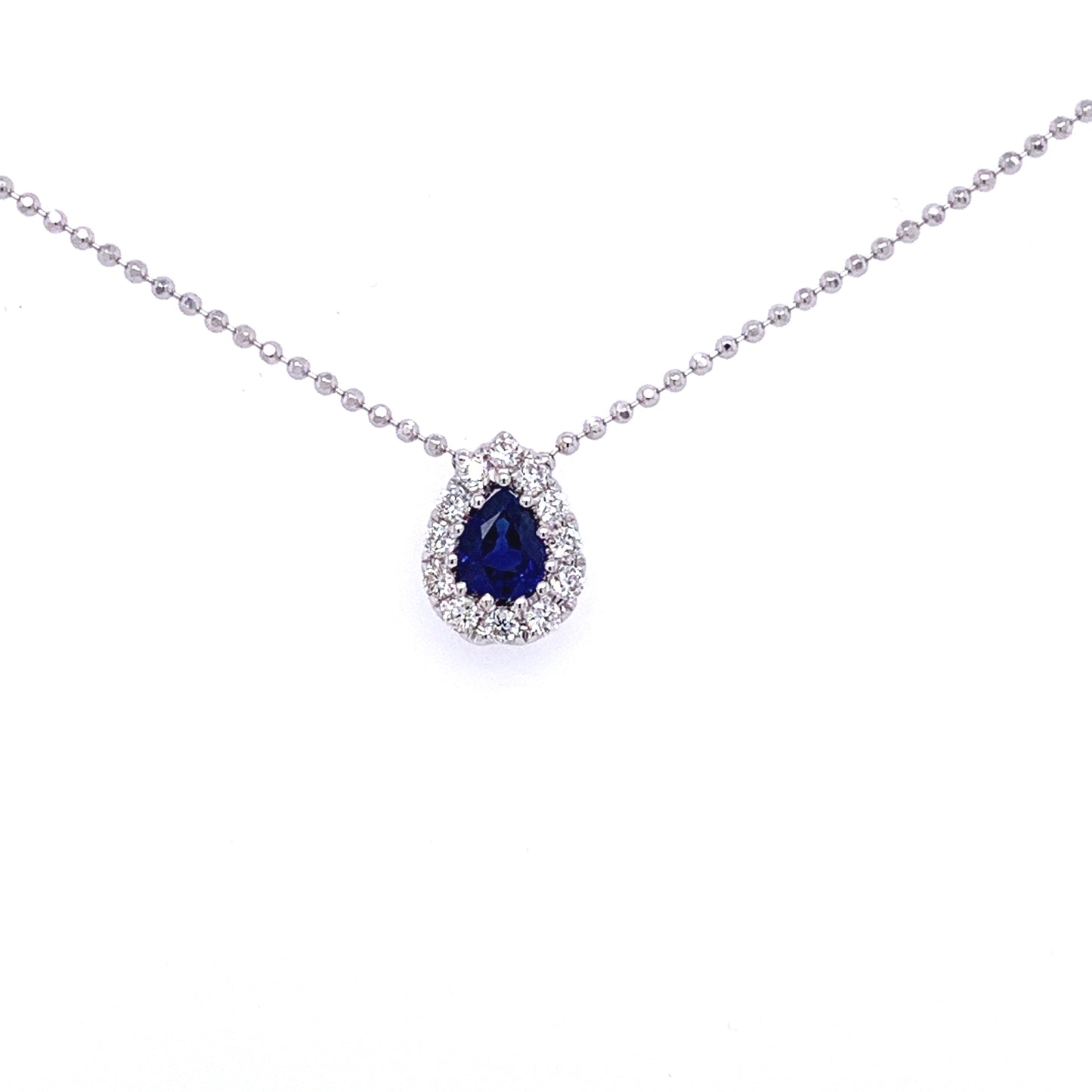 Pear Shaped Sapphire and Diamond Pendant Gardiner Brothers