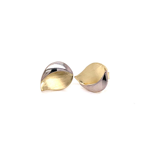 Yellow and White Gold Teardrop Earrings  Gardiner Brothers   