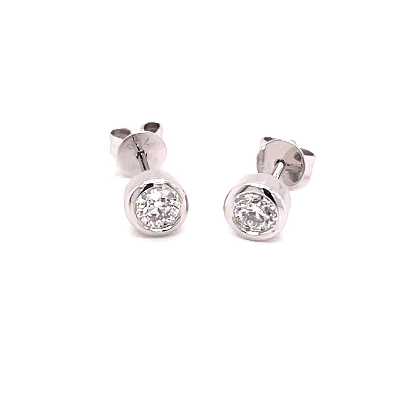 Round Brilliant Cut Diamond Solitaire Earrings - 0.40cts Gardiner Brothers