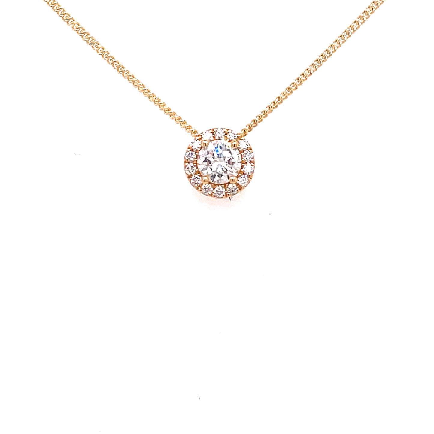 Round Brilliant Cut Diamond Halo Style Pendant Gardiner Brothers
