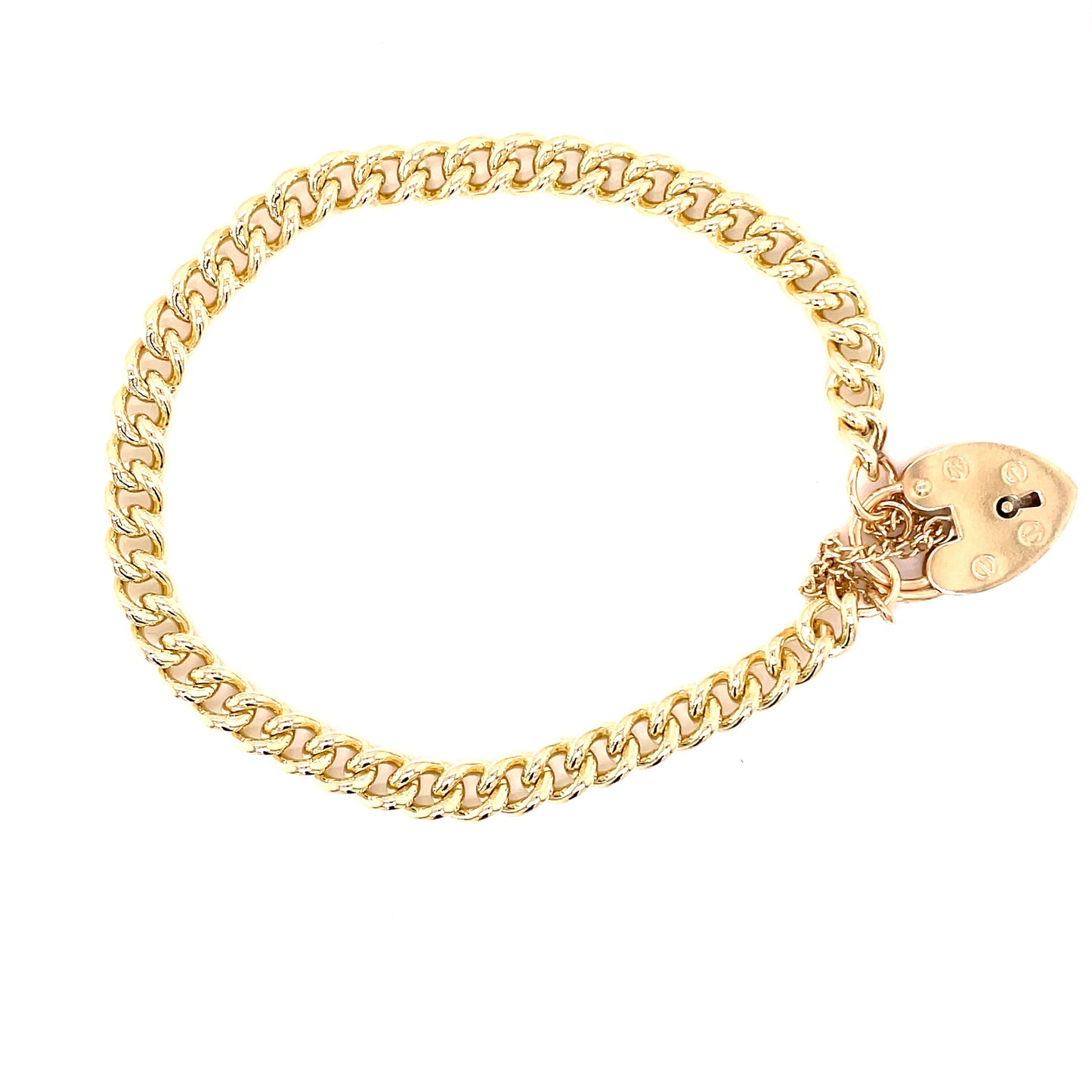 Yellow Gold Heart Padlock Charm Bracelet Gardiner Brothers