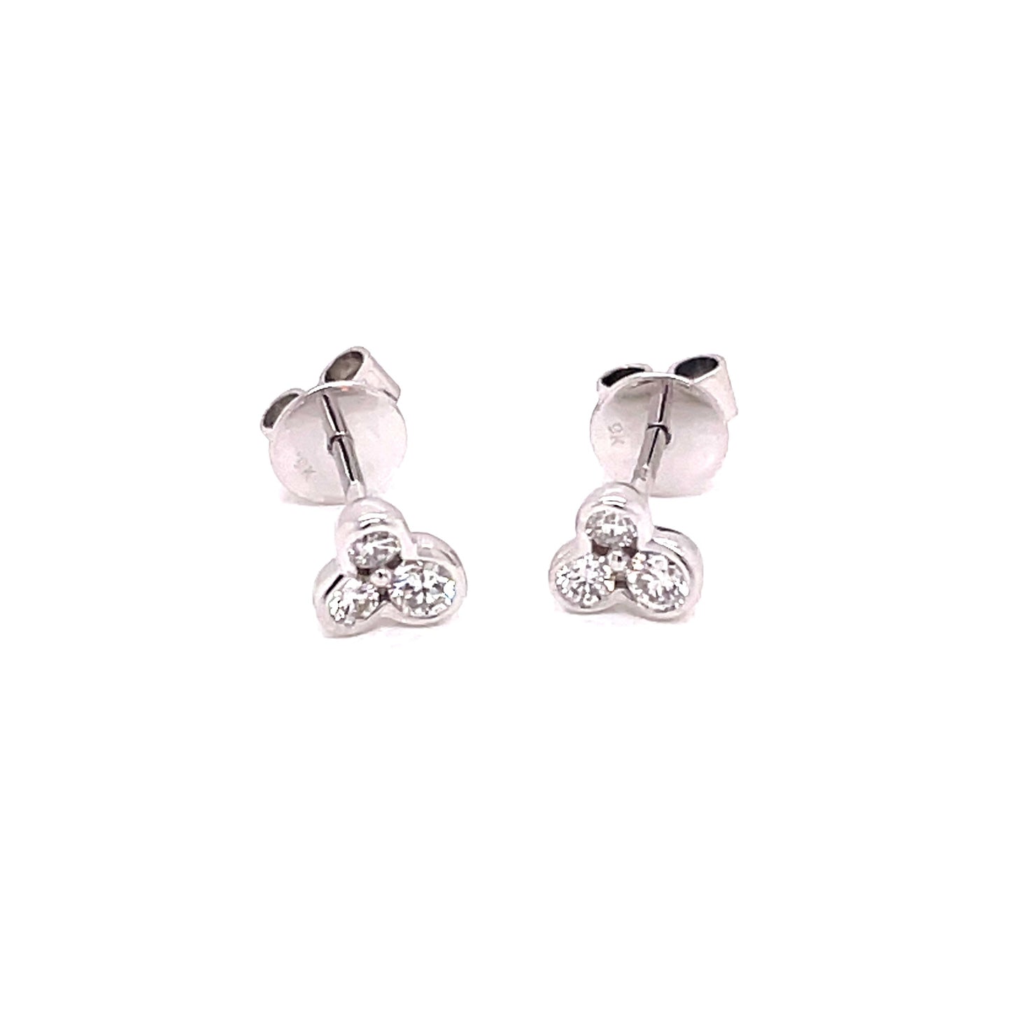 White Gold Diamond Flower Style Earrings Gardiner Brothers