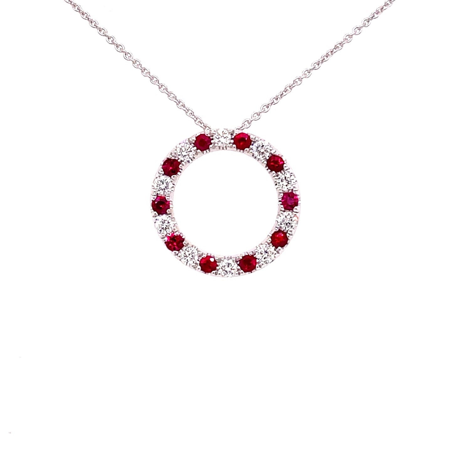 Ruby and Diamond Circle Pendant Gardiner Brothers