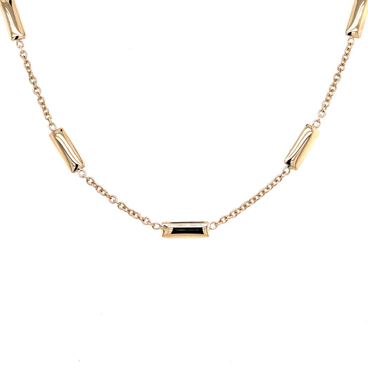Yellow Gold Bar Link Necklace  Gardiner Brothers   