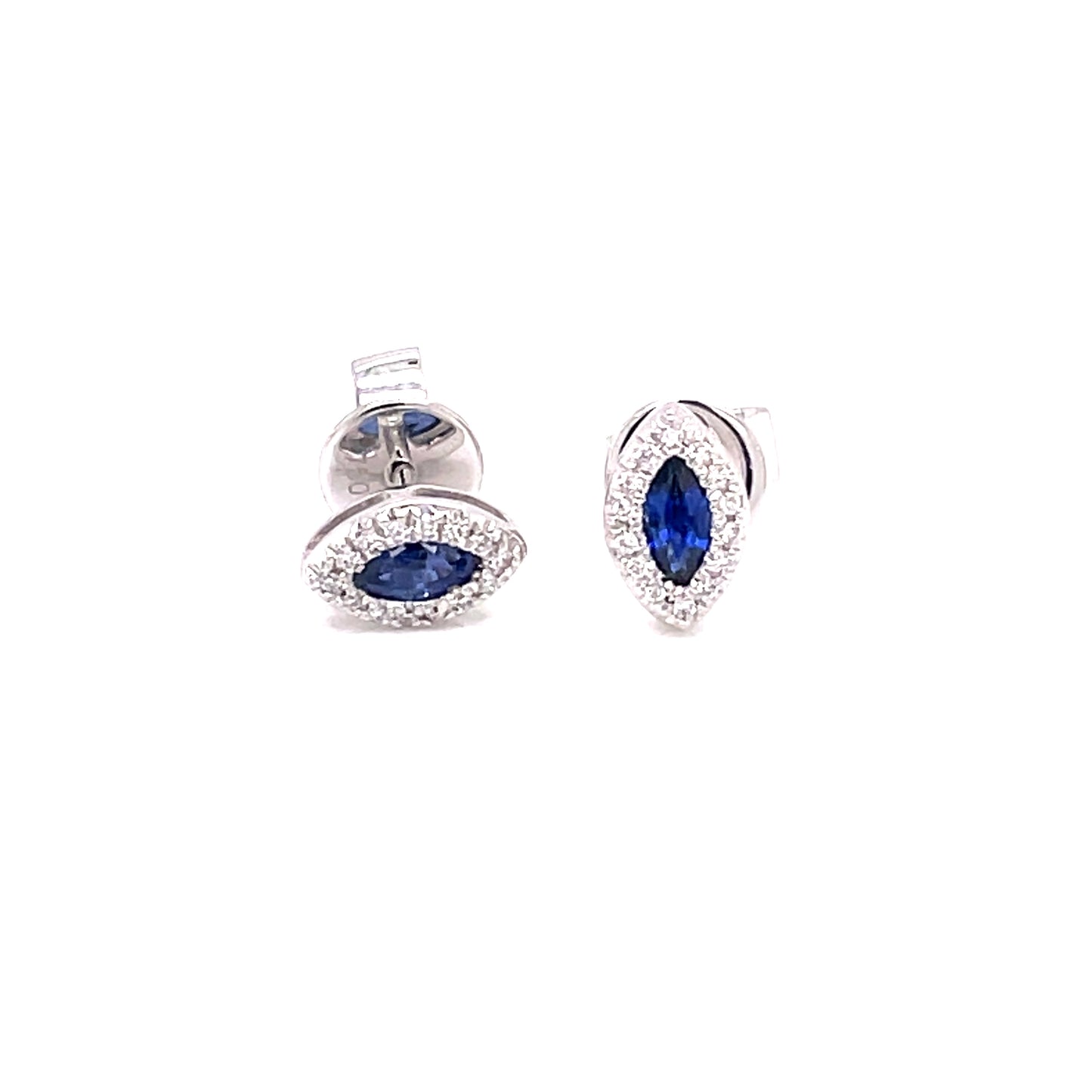 Sapphire and Diamond Marquise Shaped Earrings Gardiner Brothers