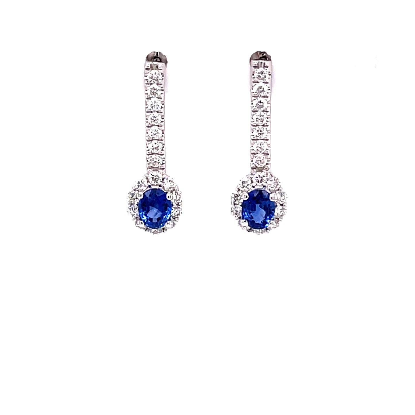 Sapphire and Daimond Drop Style Earrings Gardiner Brothers