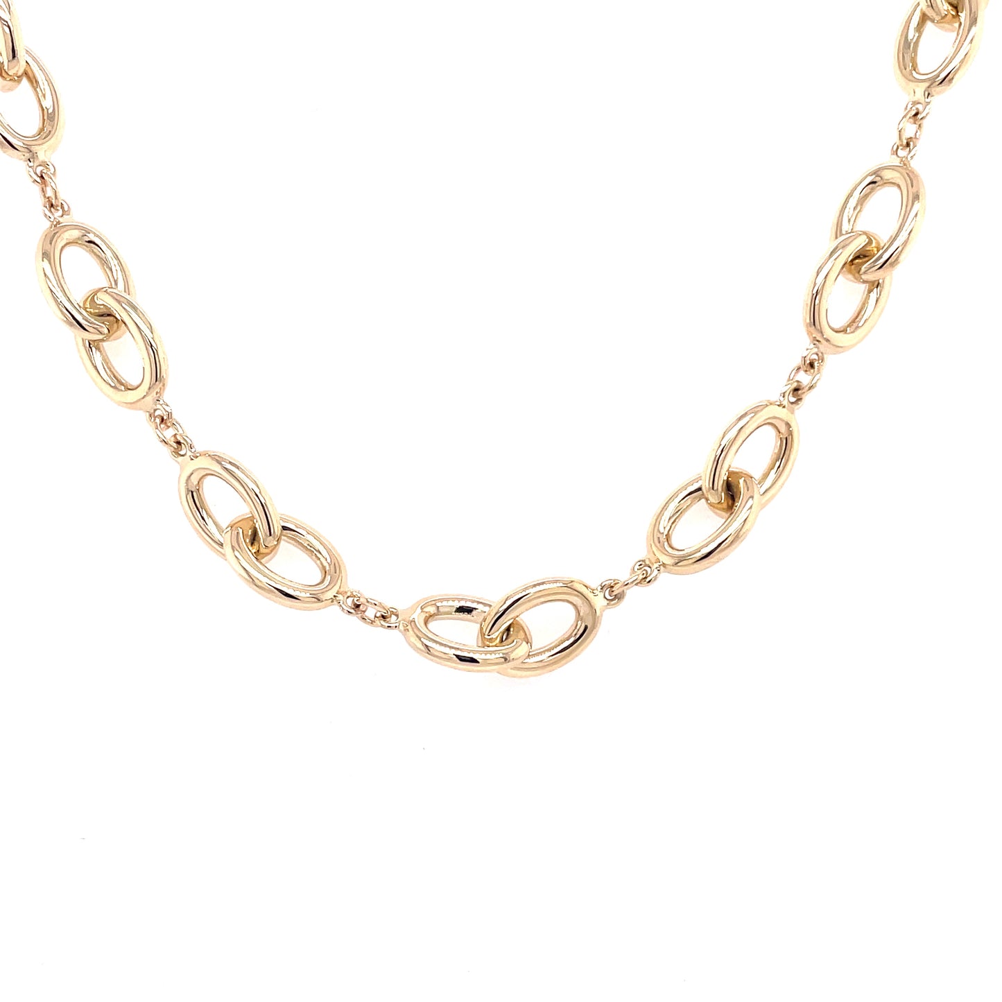 Yellow Gold Oval Link Necklace Gardiner Brothers