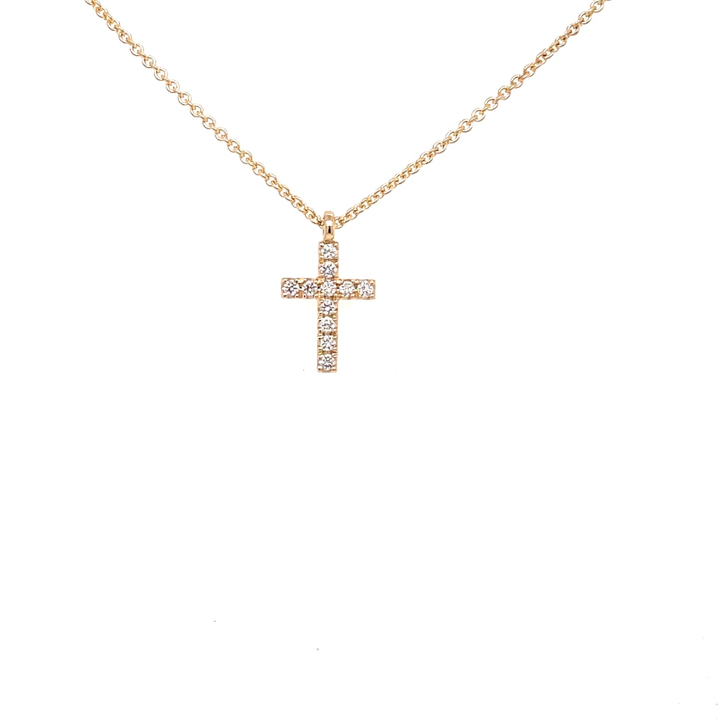 Yellow Gold Diamond Set Cross Pendant Gardiner Brothers