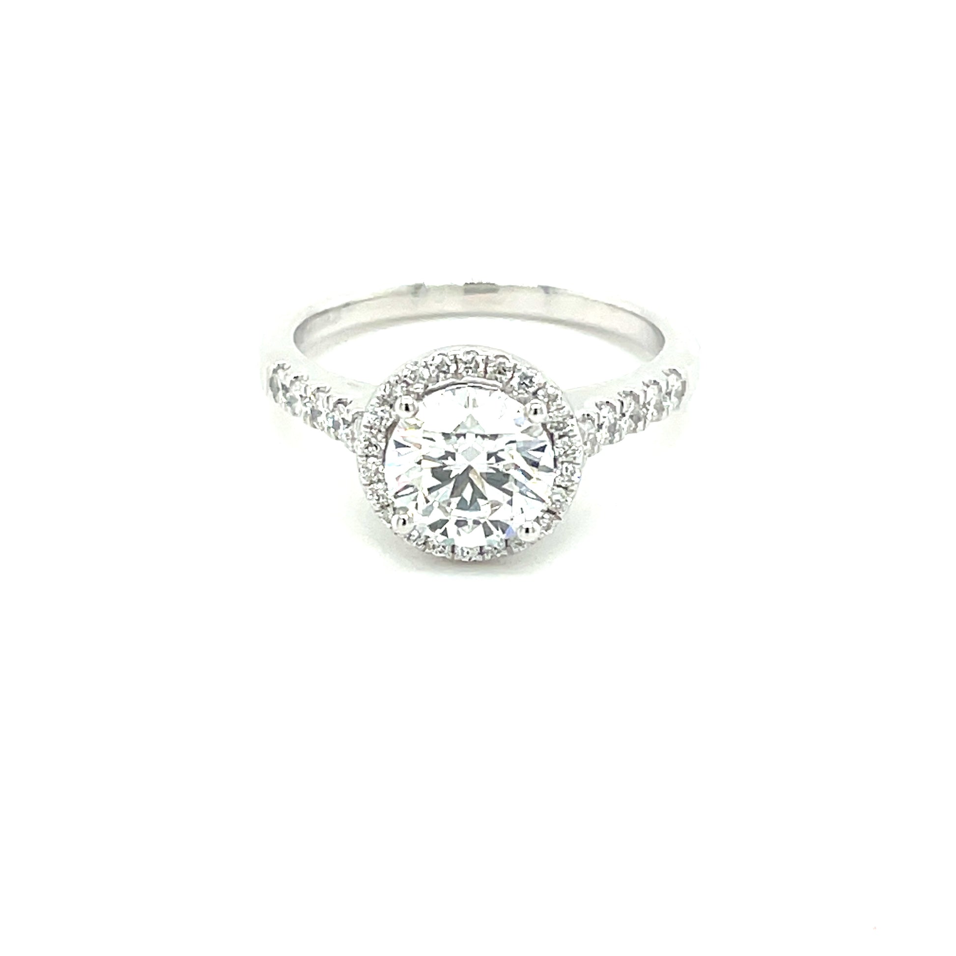 Lab Grown Round Brilliant Cut Diamond Halo Style Ring - 1.55cts  Gardiner Brothers   