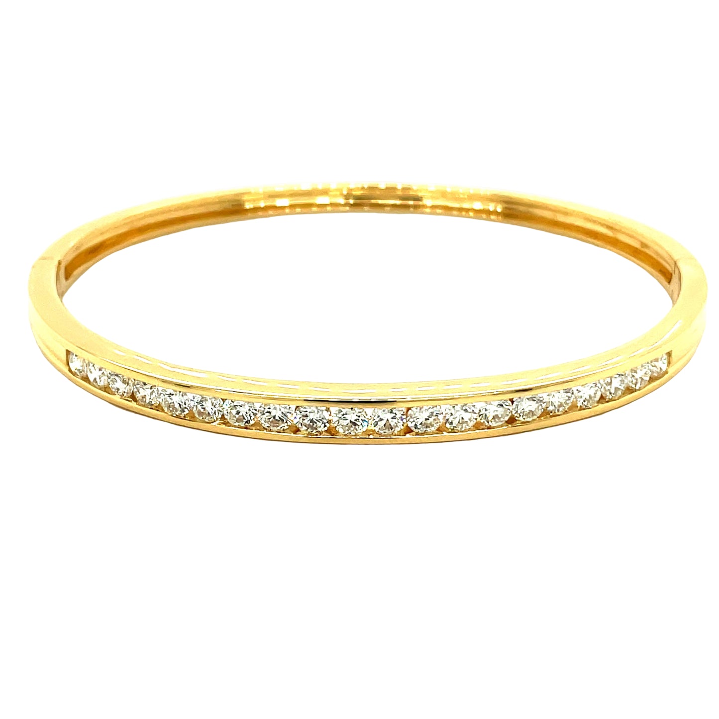 Yellow Gold Bangle Set With Round Brilliant Cut Diamonds - 2.10cts Gardiner Brothers