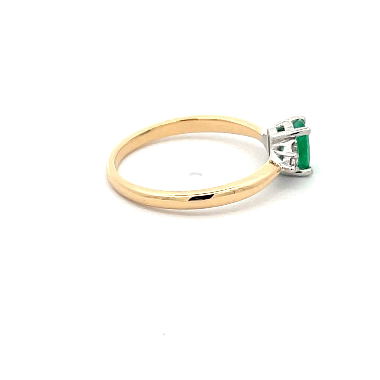 Emerald and Round brilliant Cut Diamond Ring Gardiner Brothers