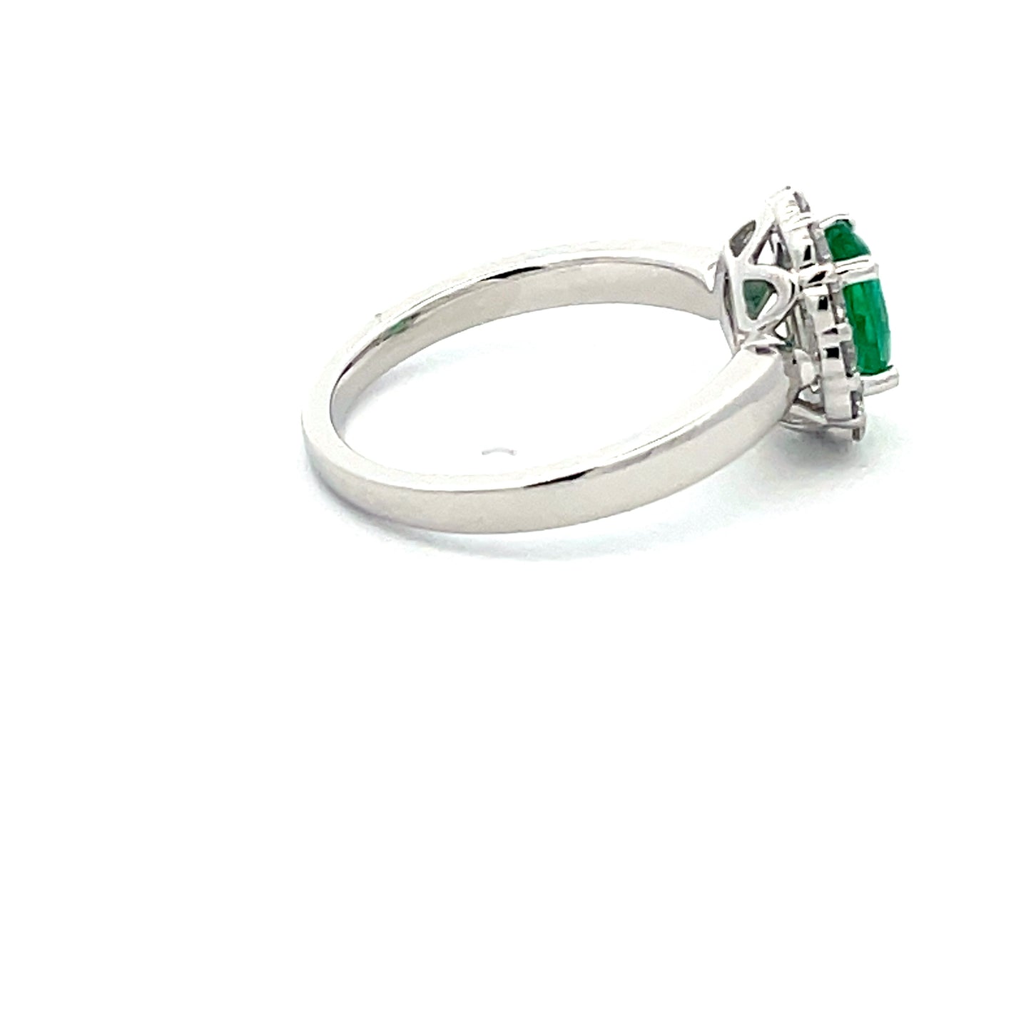 Emerald and Round Brilliant Cut Diamond Cluster Ring Gardiner Brothers