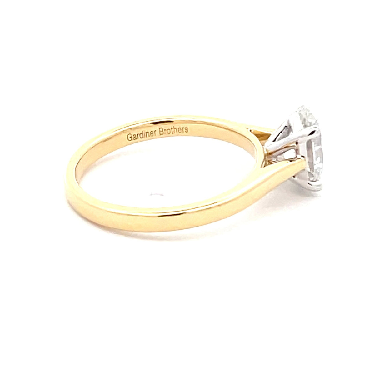 Yellow Gold Oval Shaped Diamond Solitaire Ring - 1.20cts Gardiner Brothers