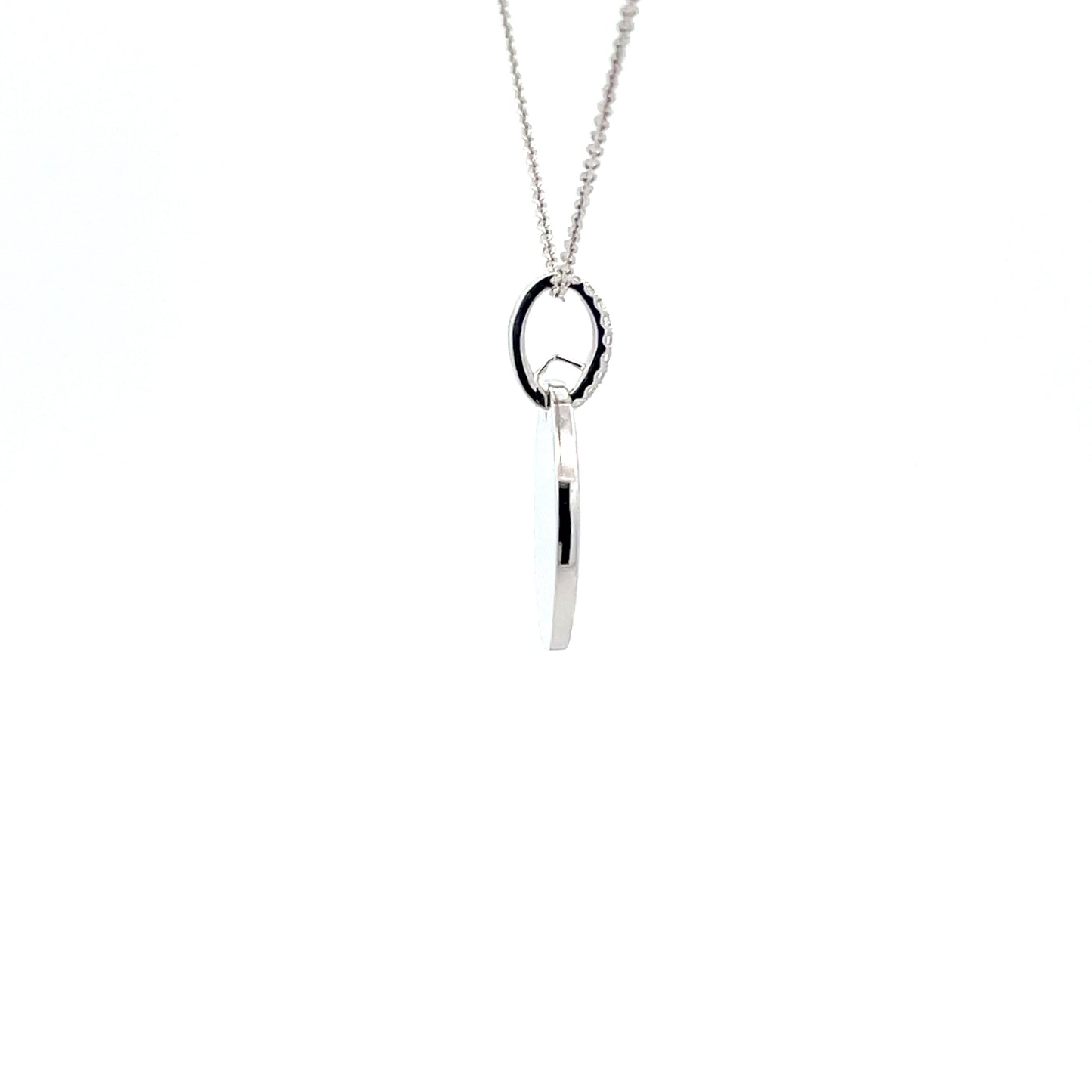 White Gold Disc Style Pendant Gardiner Brothers