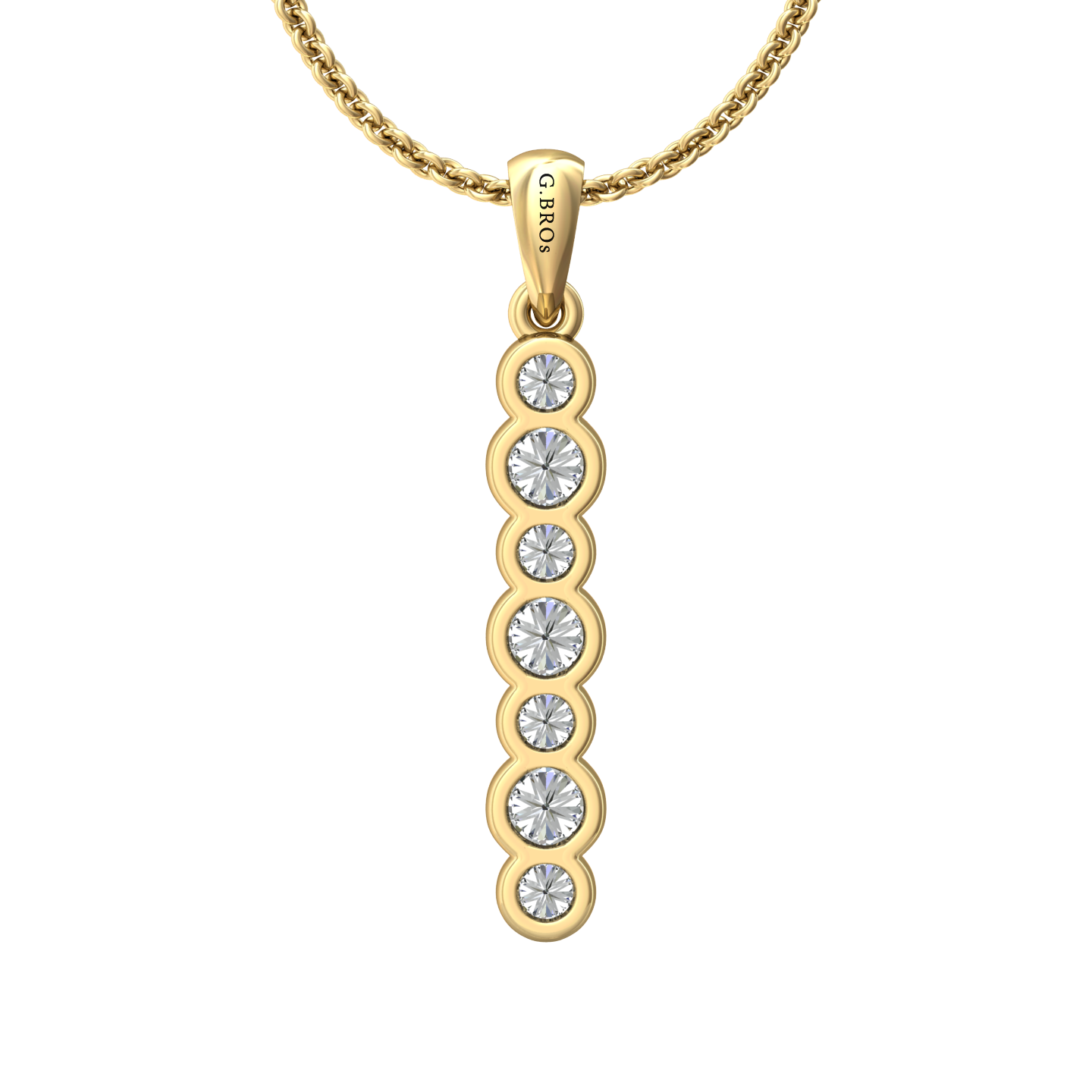 Eclipse Collection All Diamond Stick Pendant Gardiner Brothers