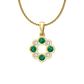 Eclipse Collection Emerald and Diamond Circle Pendant  Gardiner Brothers 18ct Yellow Gold  