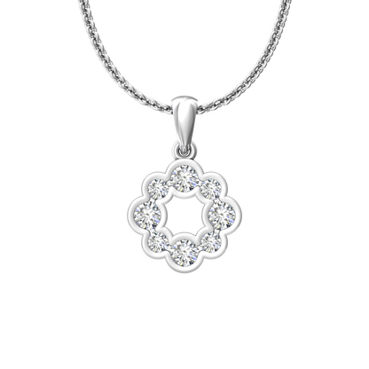 Eclipse Collection All Diamond Circle Pendant  Gardiner Brothers 18ct White Gold  